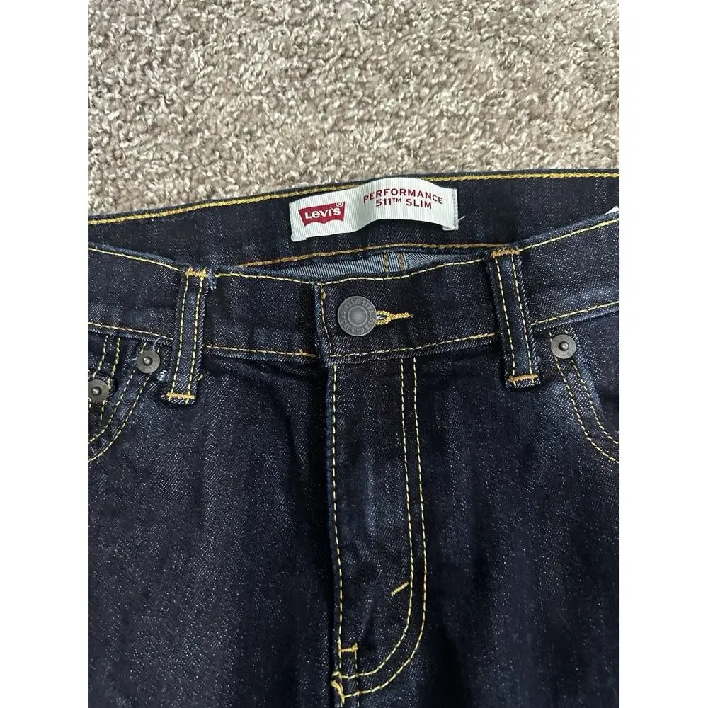 Levi's 511 Men's Jeans Blue Denim, Straight Leg, Dark Wash, Slim Fit, Size 29x32 - Picture 3 of 3